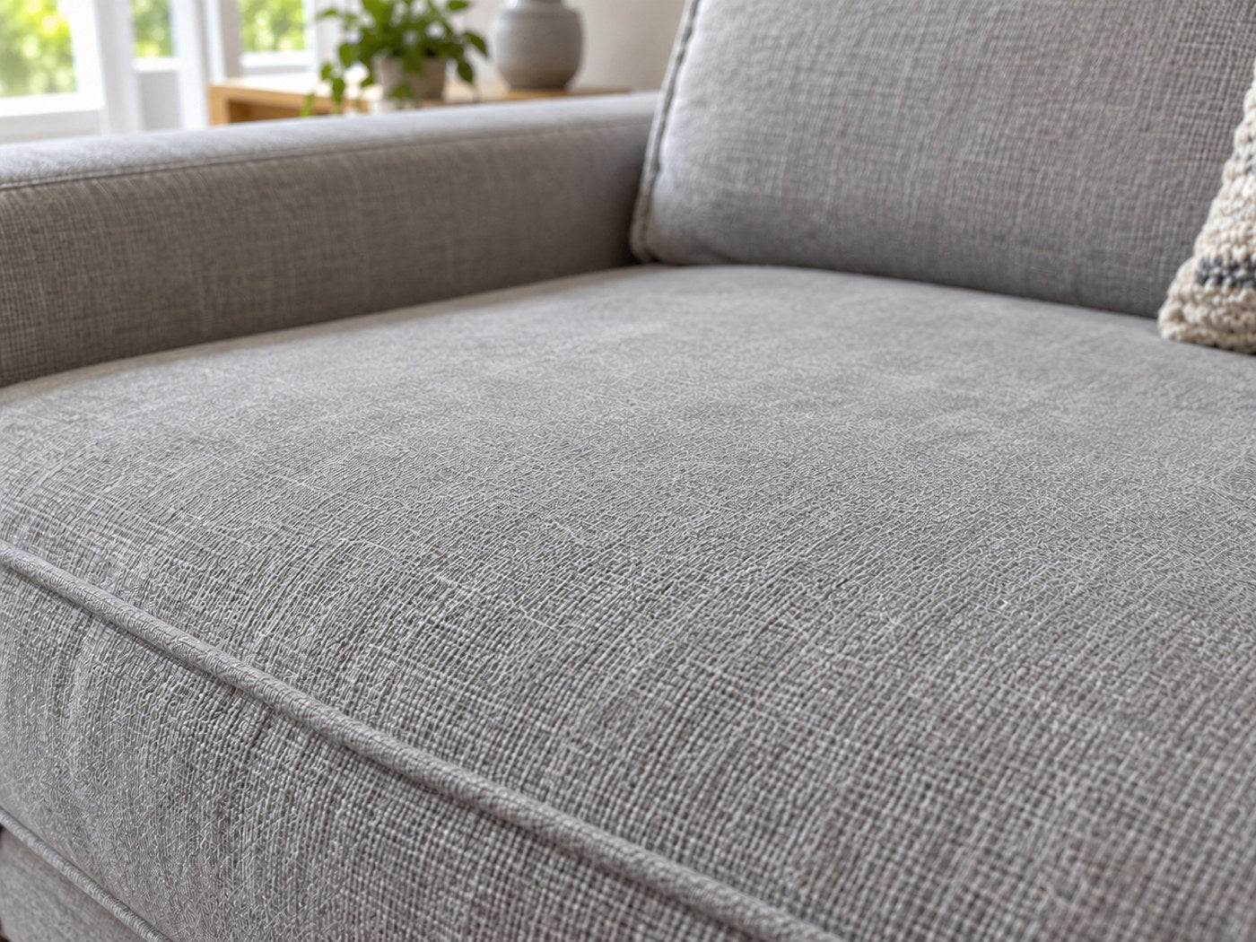 Sofa cushion after one pass